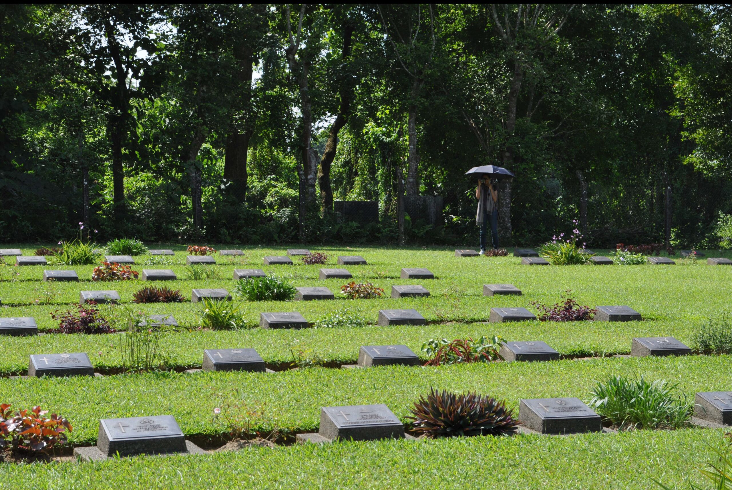 Rows of tombstones in Digboi