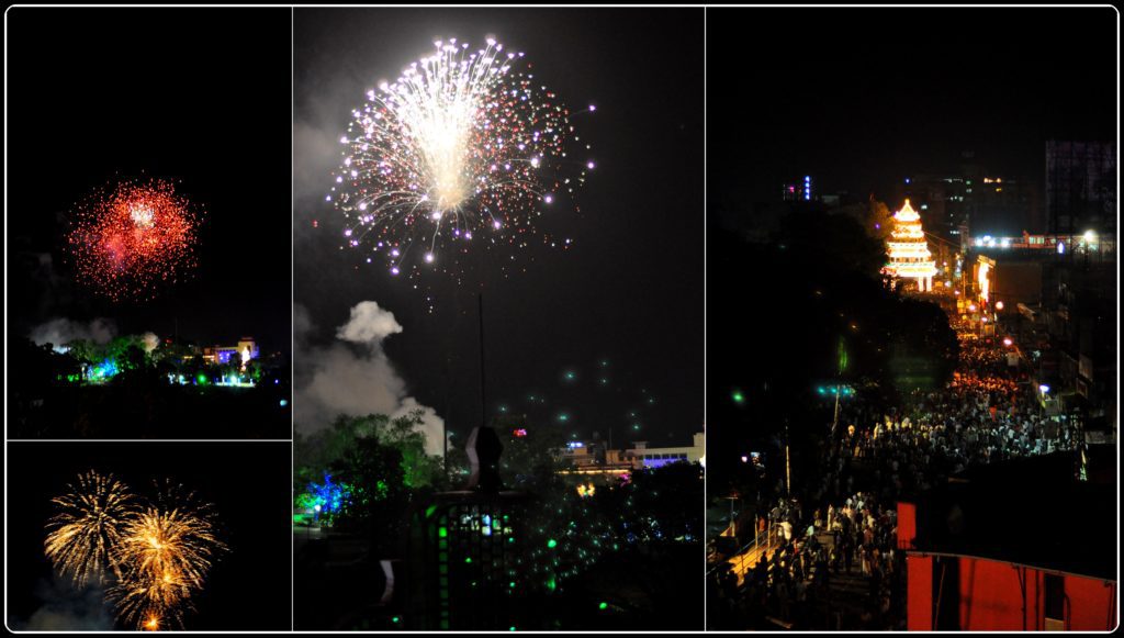 Sky over Thrissur lit up with the fireworks