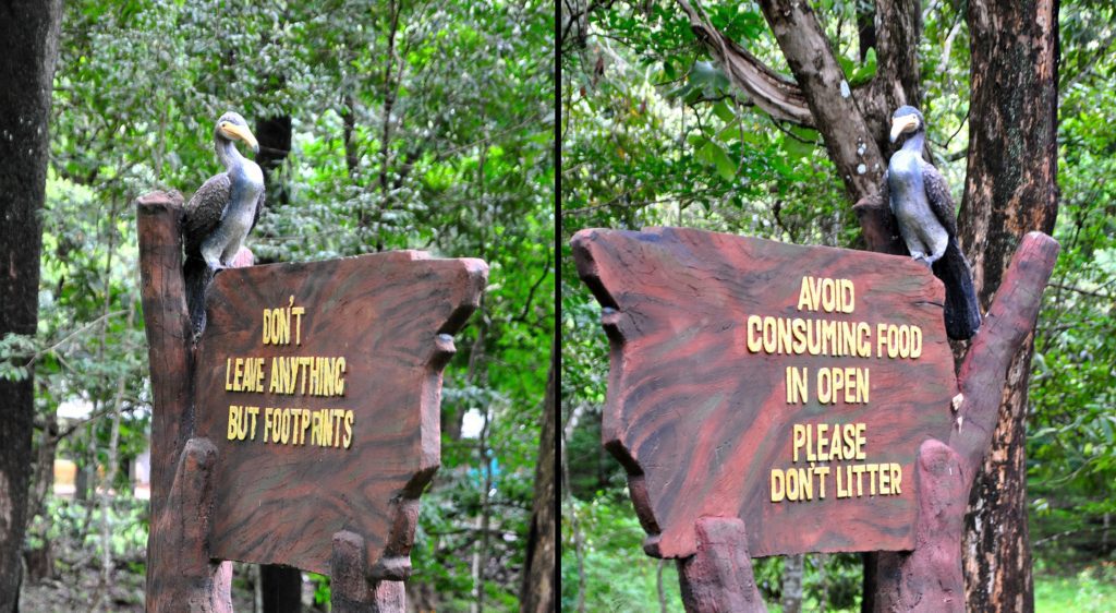 Innovative signboards within the park