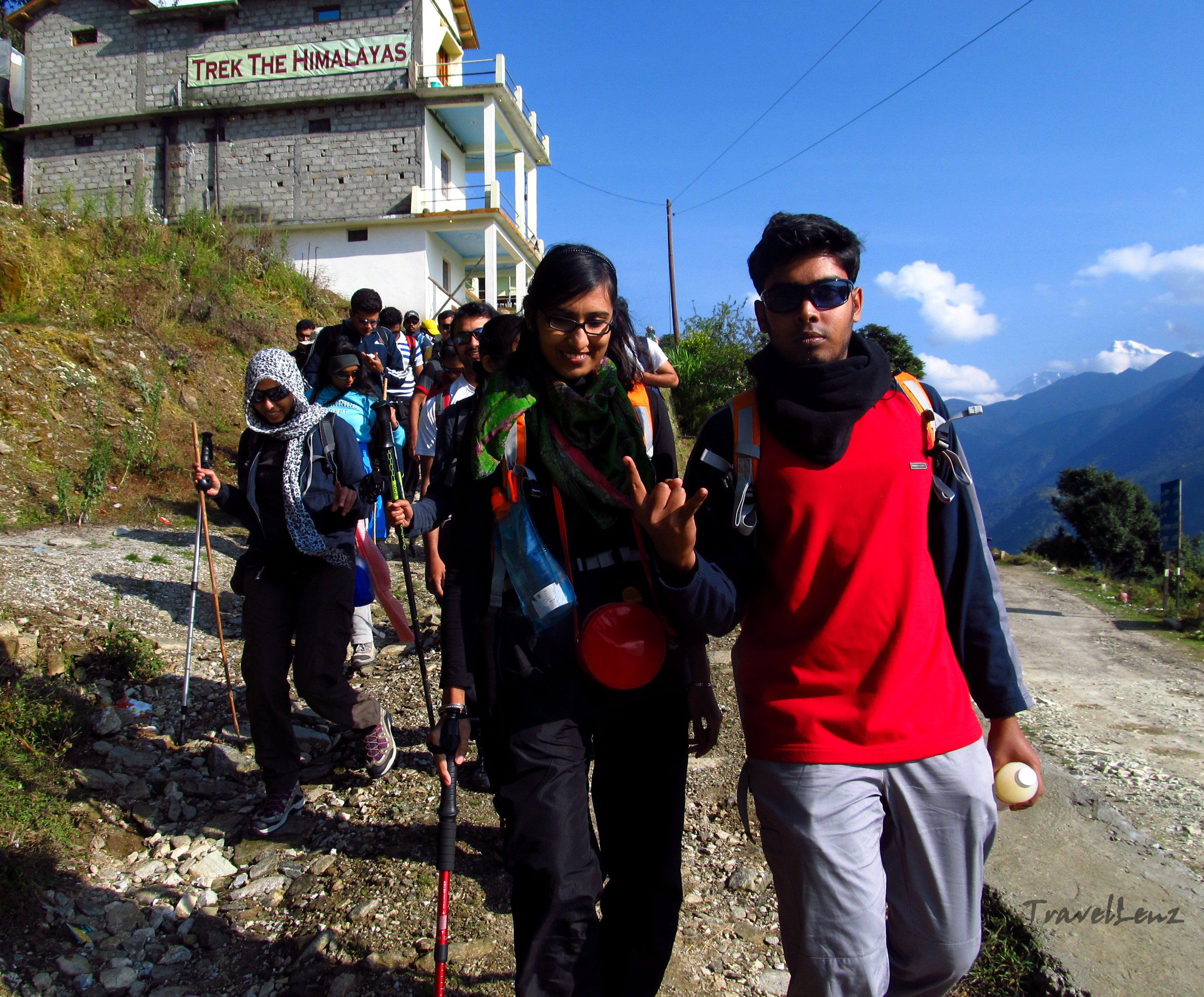Trekkers starting their trek from the Lohajung base camp