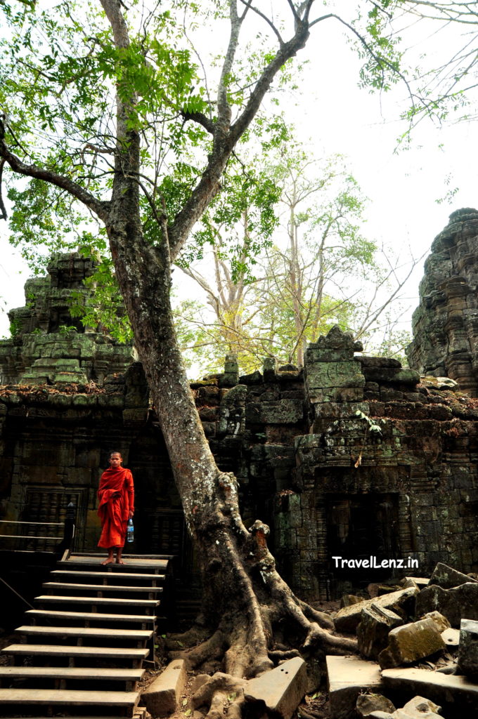 A solitary monk at Ta Phrom