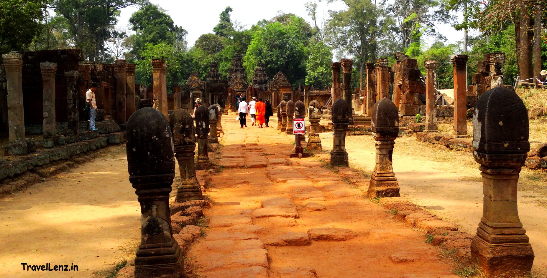 Causeway lined with stone posts