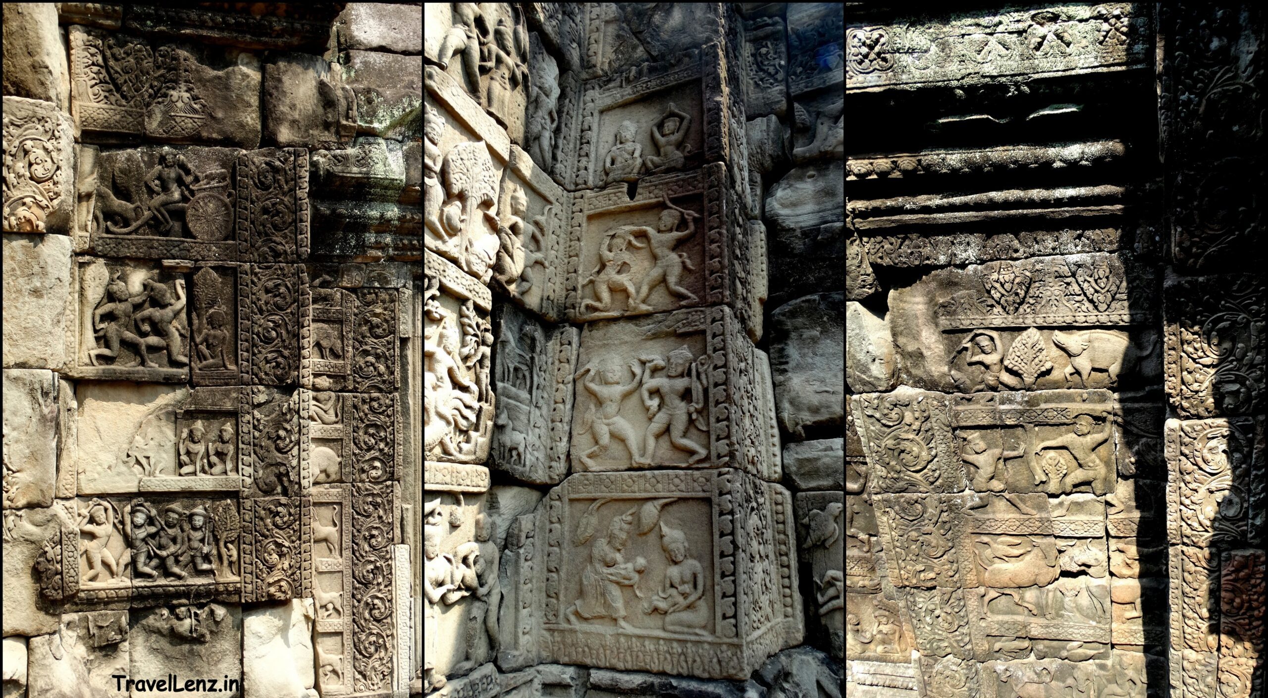 Baphuon - Wall panels depicting various scenes