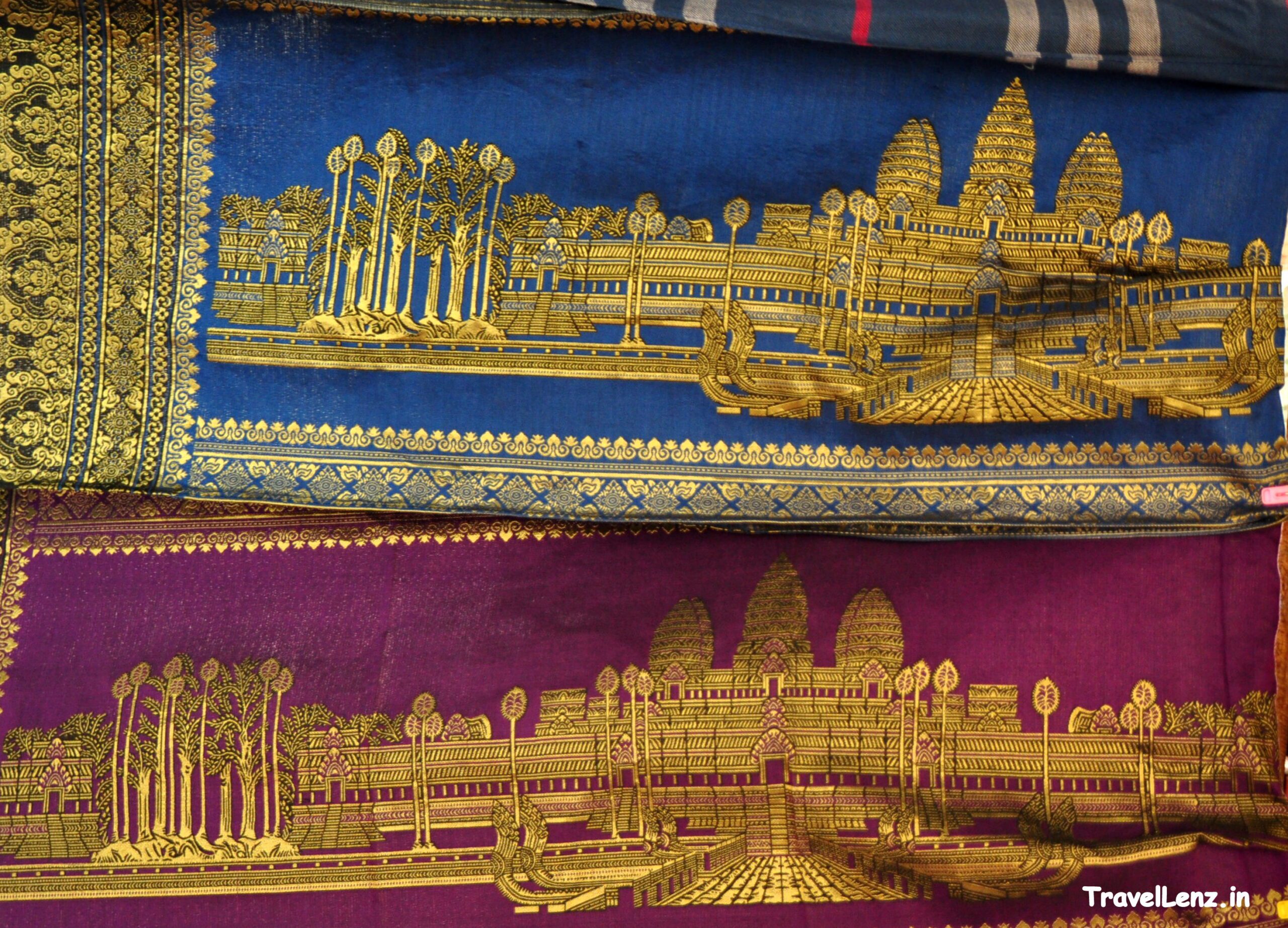 Table runners with Angkor Wat embossed