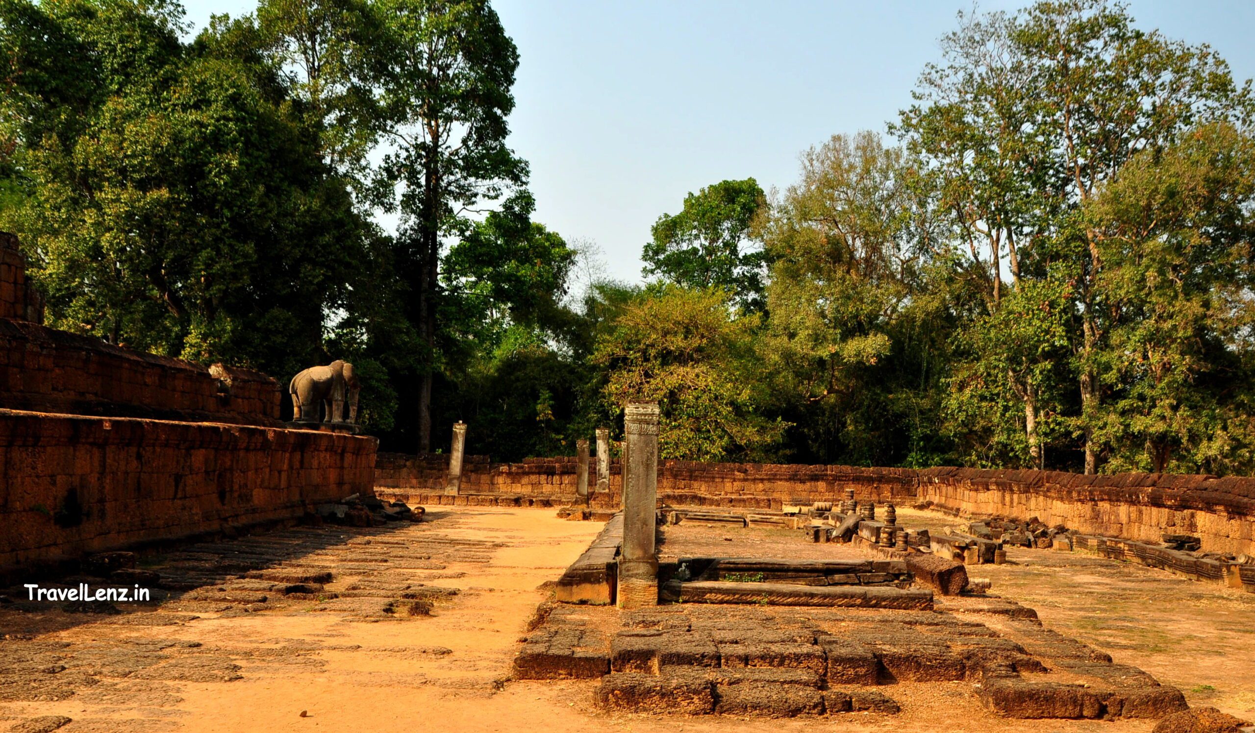 Guardian elephants stand guard at East Mebon