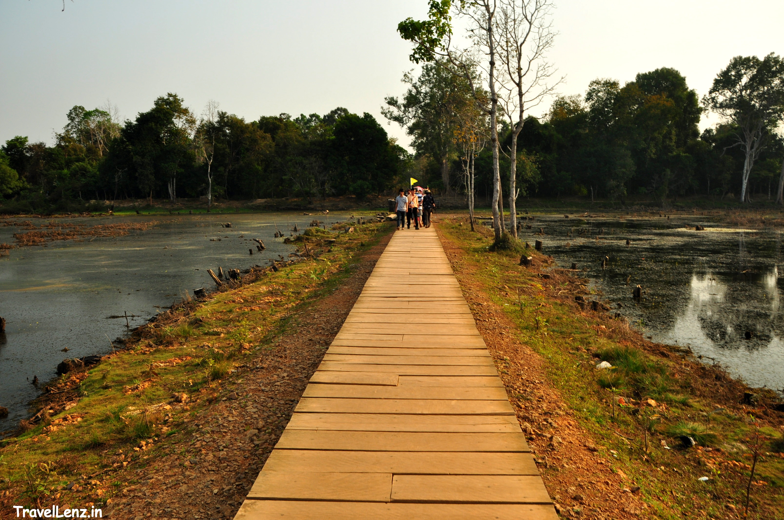 The wooden walkway cutting through Northern Baray