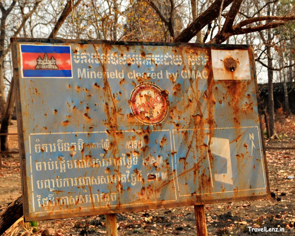 Signboard showing that minefields cleared