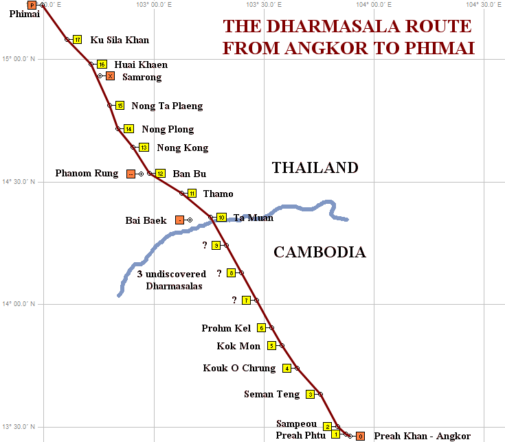 The Royal Route (http://www.sundial.thai-isan-lao.com/dharmasalaroute.html
