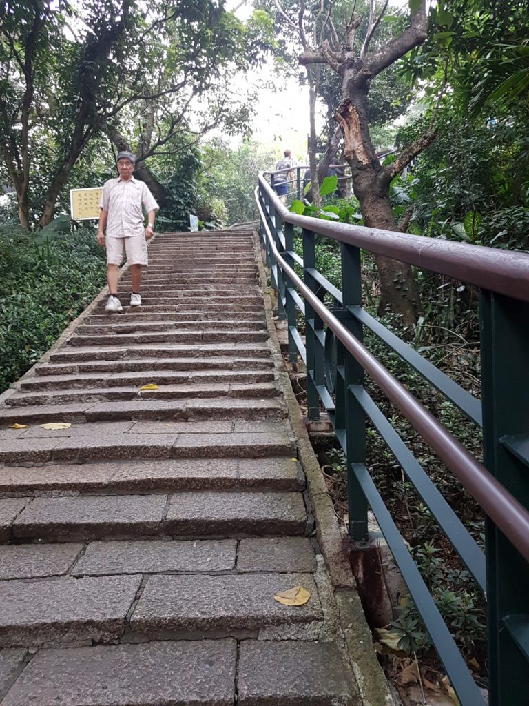 The climb up for great views of Taipei city