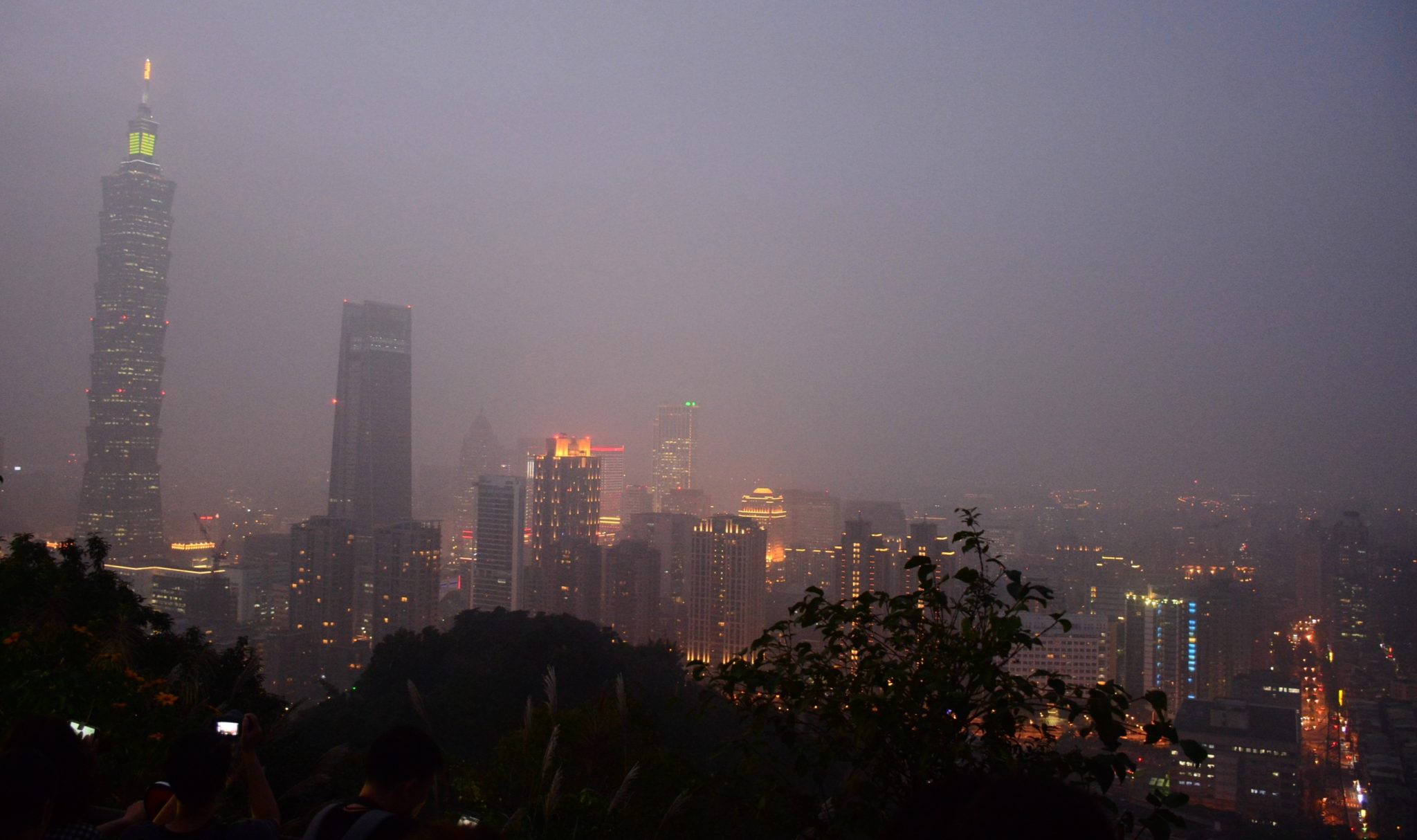 View of Taipei at night from Elephant Mountain