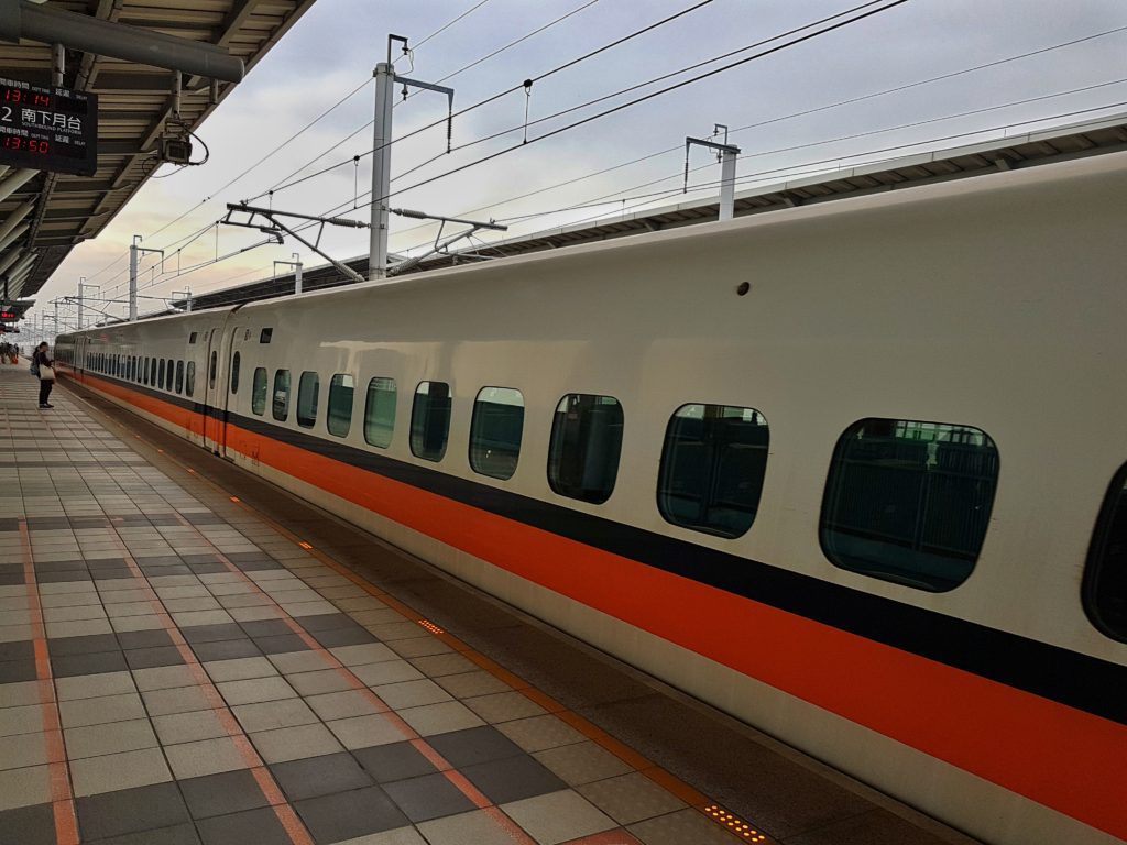 A high speed train at a station