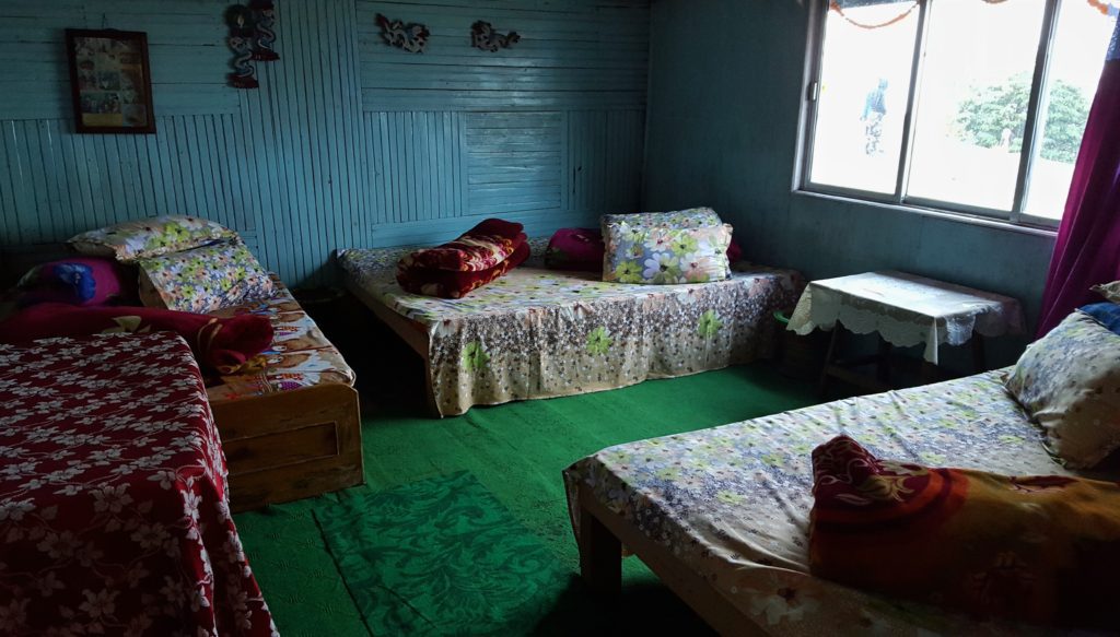 A cosy room at a tea house on the Sandakphu trek route.