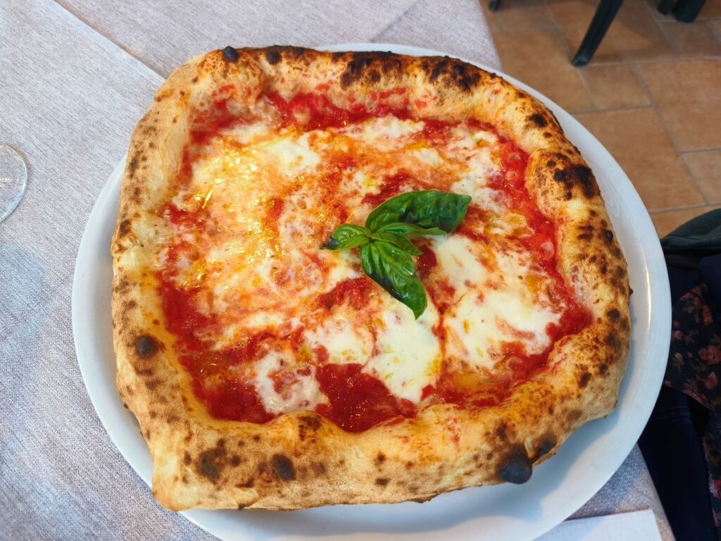 Pizza with fior di latte cheese